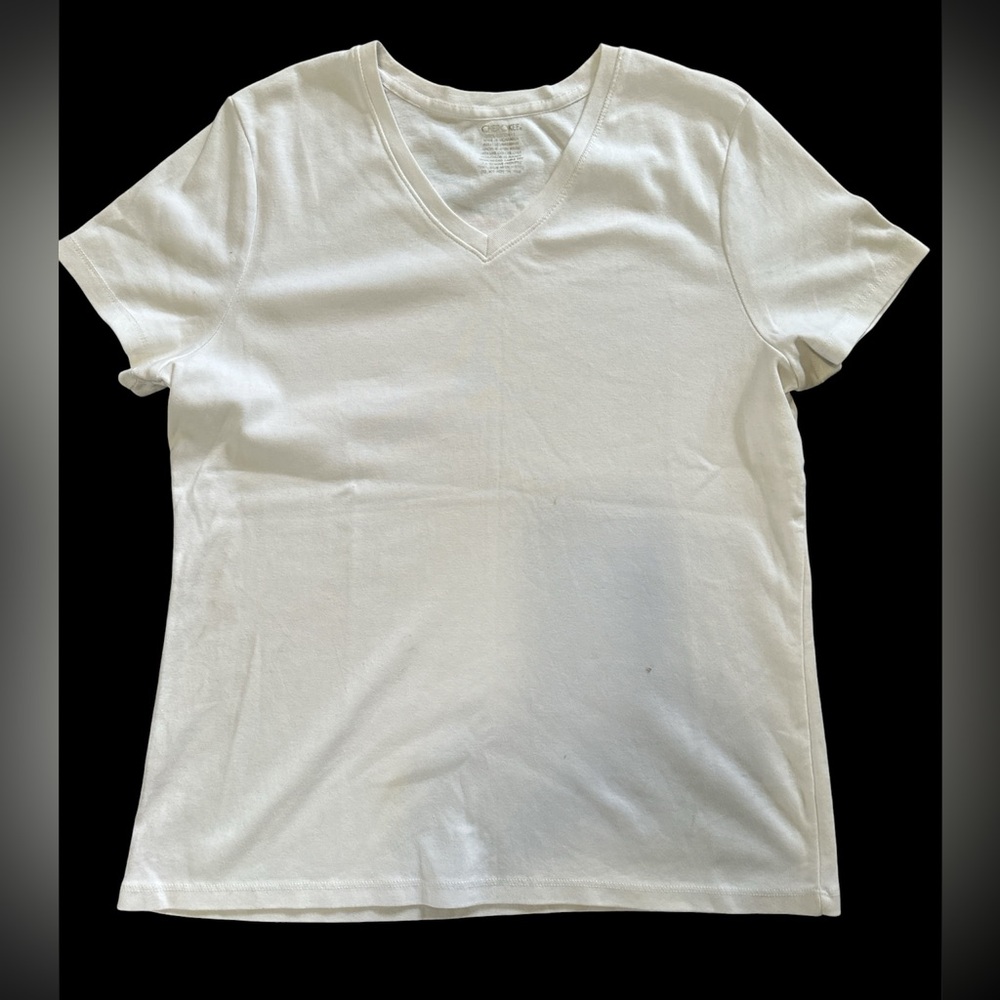 Cherokee Classic V-Neck White Tee